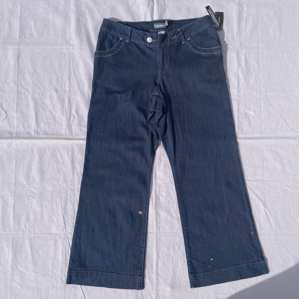 Women's 16 Size 2 Reg Lane Bryant Venezia Dark Blue Straight Denim Jeans Stretch